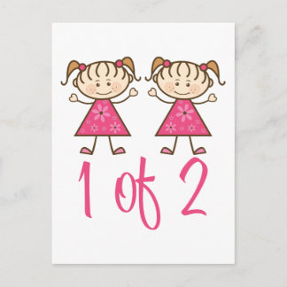 1 van de 2 roze meisjes briefkaart