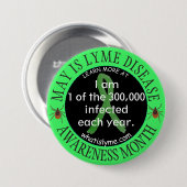1 van de 300.000 Button van de ziekte van Lyme (Voorkant /achterkant)