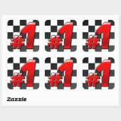 #1 VIERKANTE STICKER (Vel)