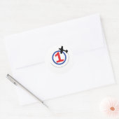 1 vliegtuigcirkel ronde sticker (Envelop)