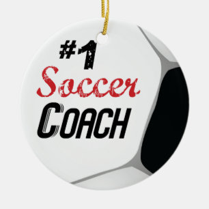 #1 Voetbal coach Grote Alle Keramisch Ornament
