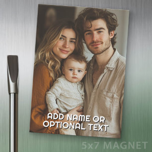 1 Volledige Foto en Eenvoudige Bloktekst Sjabloon Magnetische Uitnodiging