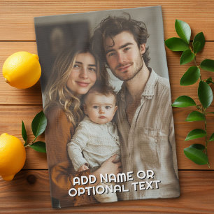 1 Volledige foto en eenvoudige Chunky Text Sjabloo Theedoek