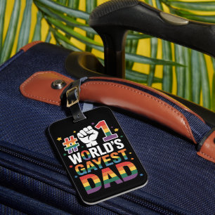 #1 Werelds Gayste Papa Funny Vaderdag LGBT  Bagagelabel