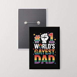 #1 Werelds Gayste Papa Funny Vaderdag LGBT  Button