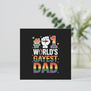 #1 Werelds Gayste Papa Funny Vaderdag LGBT  Kaart