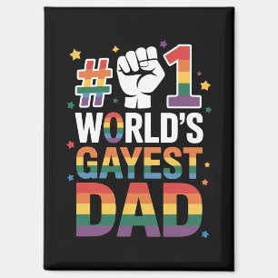 #1 Werelds Gayste Papa Funny Vaderdag LGBT Magneet