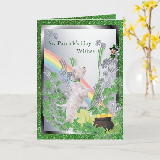 1. Westie Puppy nummer twee Spirituele boodschap Kaart (Gele Bloem)