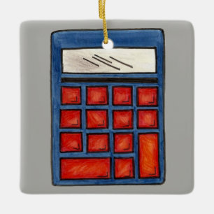#1 Wiskunde Schoolcalculator Leerlerschool Schudge Keramisch Ornament