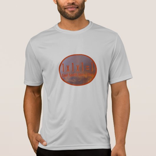 1 x 1 x 1 = 1 / God Geest Zoon = Eén T-shirt (Voorkant)