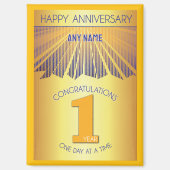 1 Year | Golden Ray 12 Step CUSTOM NAME Magneet (Voorkant)