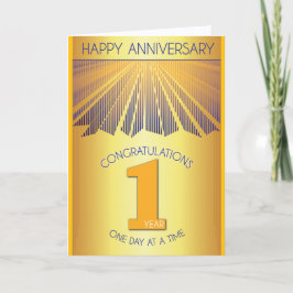 1 Year Sober Anniversary | Golden Ray 12 Step Card Kaart
