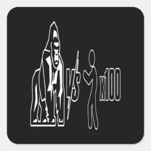 1 Zilverrug Gorilla vs 100 Mensen_3 Vierkante Sticker