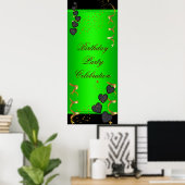 1big Banner Birthday Party Celebration Lime Green Poster (Thuiskantoor)