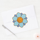1Blue basketbal meisje Ronde Sticker (Envelop)