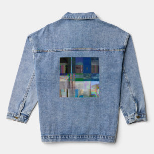 1C9984DA Glitch Art Digitale Vervorming Vaporwave Denim Jacket