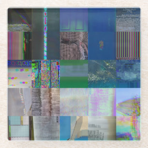 1C9984DA Glitch Art Digitale Vervorming Vaporwave Glazen Onderzetter
