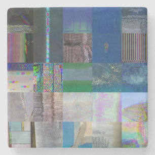 1C9984DA Glitch Art Digitale Vervorming Vaporwave Stenen Onderzetter