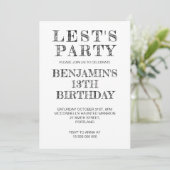 1e 2e 10e 13e 20e 25e 30e 40 jarig feest kaart (Staand voorkant)