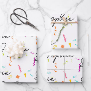 1e 2e 3e 5e 10e 20e 30e 40e 50e verjaardag inpakpapier vel