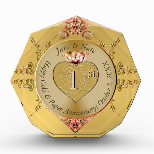 1e/50e bruiloft Jubileum fotoblok (Voorkant)