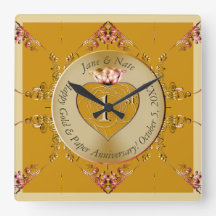 1e/50e gouden oker wandklok