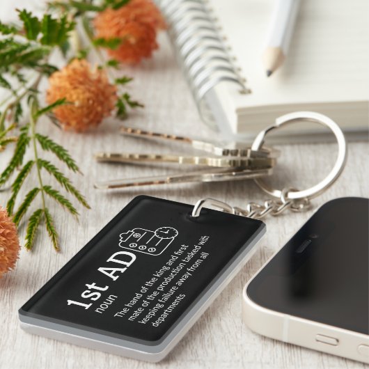 1e AD Definitie - Funny Assistant Director Sleutelhanger (Voorkant Rechts)
