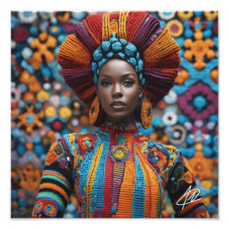 1e Android Zwart Vrouw Premium Foto Art Print Afdruk