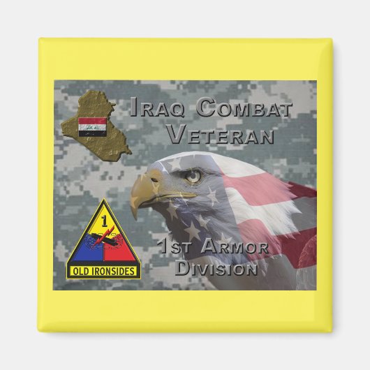 1e Armor Div Irak Combat Veteran Magneet (Voorkant)