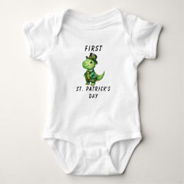 1e Baby Boy St. Patrick's Day Dinosaurus Romper