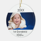 1e baby foto grootouders keramisch ornament (Links)