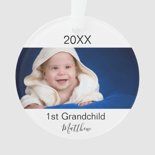 1e baby foto grootouders ornament (voorkant)