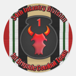 1e BCT 34e ID Ronde Sticker