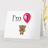 1e beer rode ballon kaart (Gele Bloem)