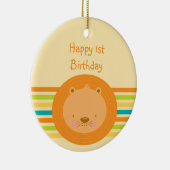 1e Birthday Baby Lion Round Ornament (Rechts)