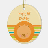 1e Birthday Baby Lion Round Ornament (Links)
