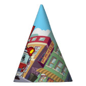 1e Birthday Fire Truck Feesthoedjes (Rechts)