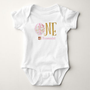1e Birthday Pink Hot Air Bodysuit Baby-pak