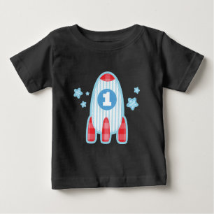 1e Birthday Rocket Space T-shirt