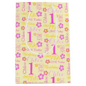 1e Birthday roze gele speciale cadeautas (Voorkant)