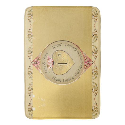 1e bruiloft Jubileum badmat (Voorkant Verticaal)