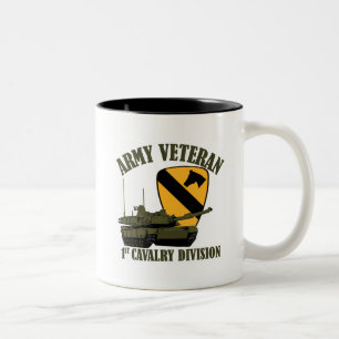 1e Cav Army Vet - M1 Tank Tweekleurige Koffiemok