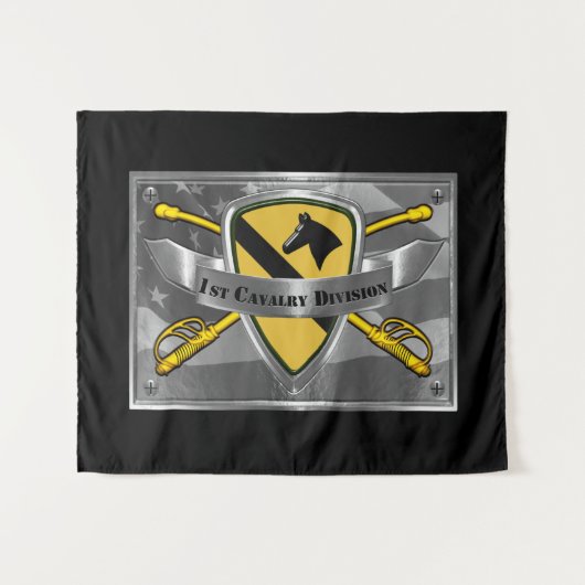 1e CAV Cavalerie Divisie Wandkleed (Voorkant (horizontaal))
