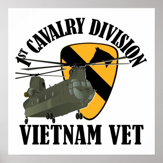 1e Cav Vietnam - CH-47 Poster (Voorkant)