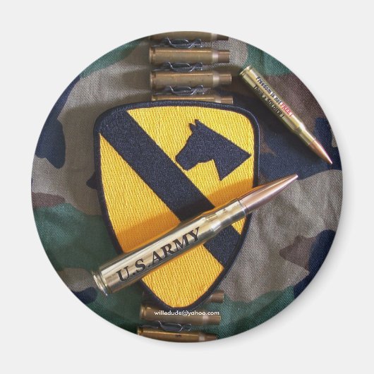 1e cavalerie div luchtcav divisie fort motorkap Ma Magneet (Voorkant)