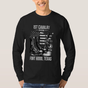 1e Cavalerie Divisie Fort Hood Texas Militaire Vet T-shirt