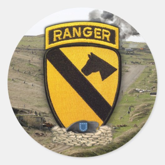 1e Cavalerie Divisie Luchtcav Patch Stickers (Voorkant)