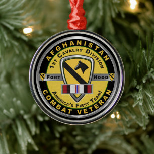 1e Cavaleriedivisie Afghanistan Kerstmis Metalen Ornament