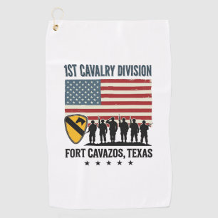 1e Cavaleriedivisie Fort Hood Vintage Militair Ove Golfhanddoek