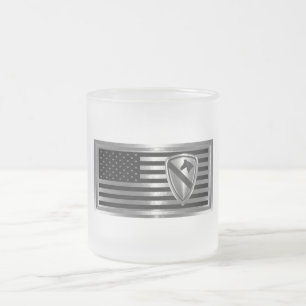 1e Cavaleriedivisie Gepersonaliseerd Vlag Matglas Koffiemok